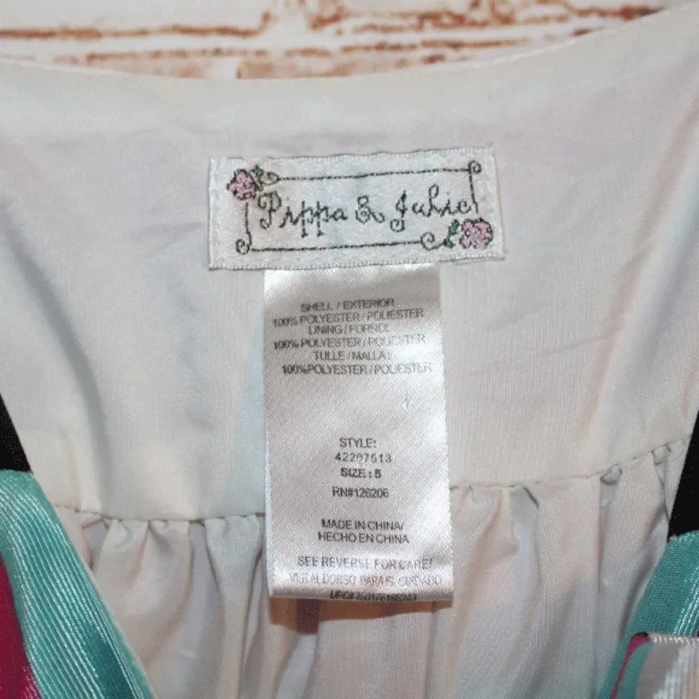 Pipa & Julie Stripped Pink and Blue Dress Size 5